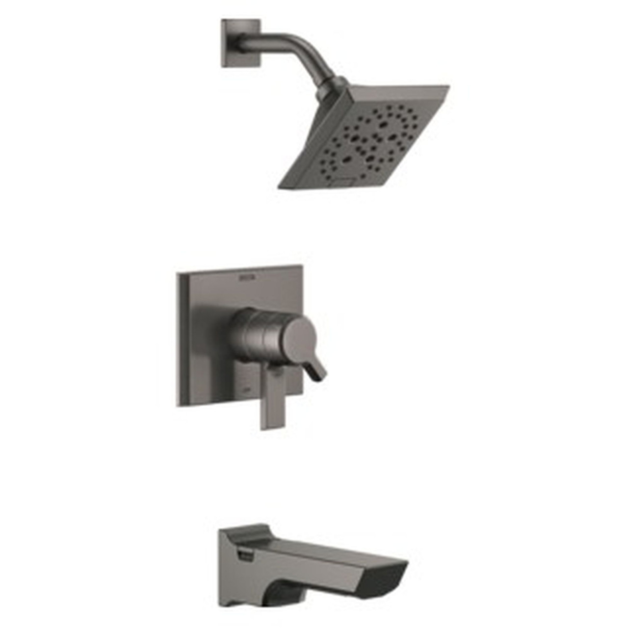 T17499-KS-PR Pivotal Monitor 17 Series H2Okinetic Tub and Shower Trim, Lumicoat Black Stainless
