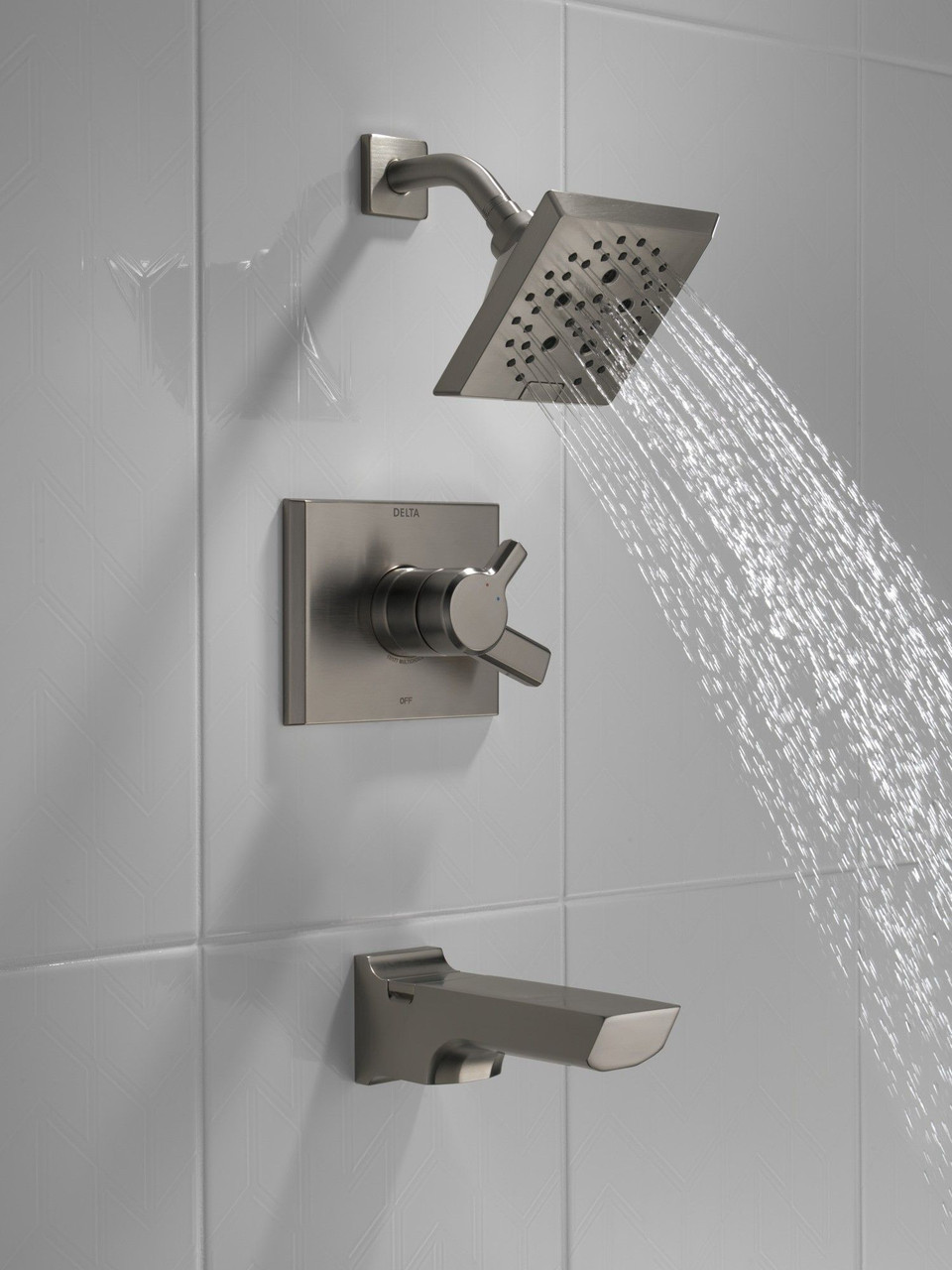 T17499-KS-PR Pivotal Monitor 17 Series H2Okinetic Tub and Shower Trim, Lumicoat Black Stainless