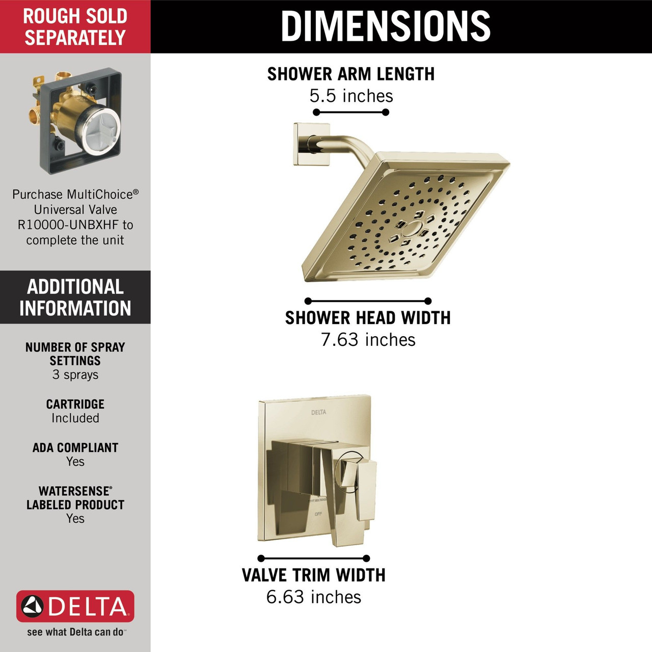 T17243-PN-PR Trillian 17 Series H2Okinetic Shower Only Trim, Lumicoat Polished Nickel