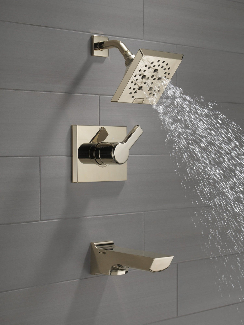 T14499-PN-PR Pivotal Monitor 14 Series H2Okinetic Tub and Shower Trim, Lumicoat Polished Nickel