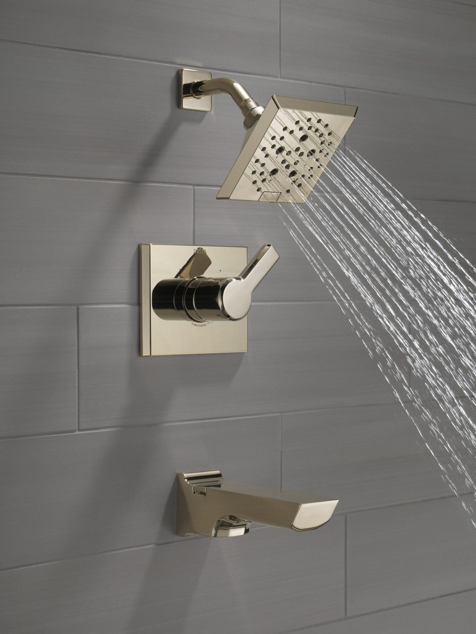 T14499-PN-PR Pivotal Monitor 14 Series H2Okinetic Tub and Shower Trim, Lumicoat Polished Nickel
