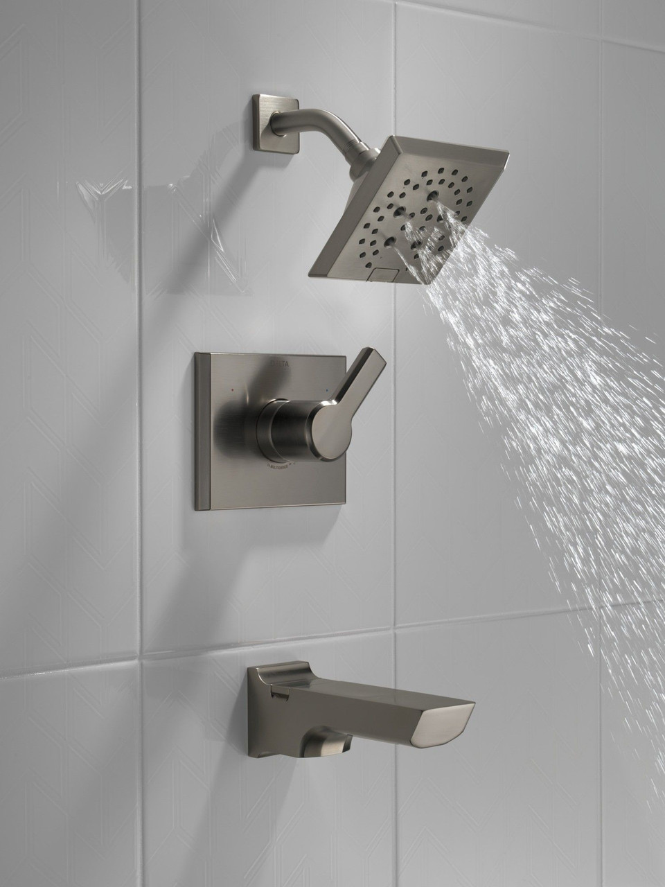 T14499-KS-PR Pivotal Monitor 14 Series H2Okinetic Tub and Shower Trim, Lumicoat Black Stainless