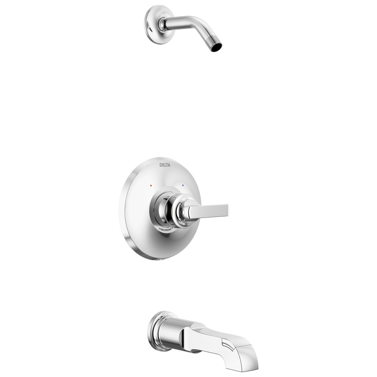 T14489-PR-LHD Tetra Monitor 14 Series Tub & Shower Trim Less Head, Lumicoat Chrome
