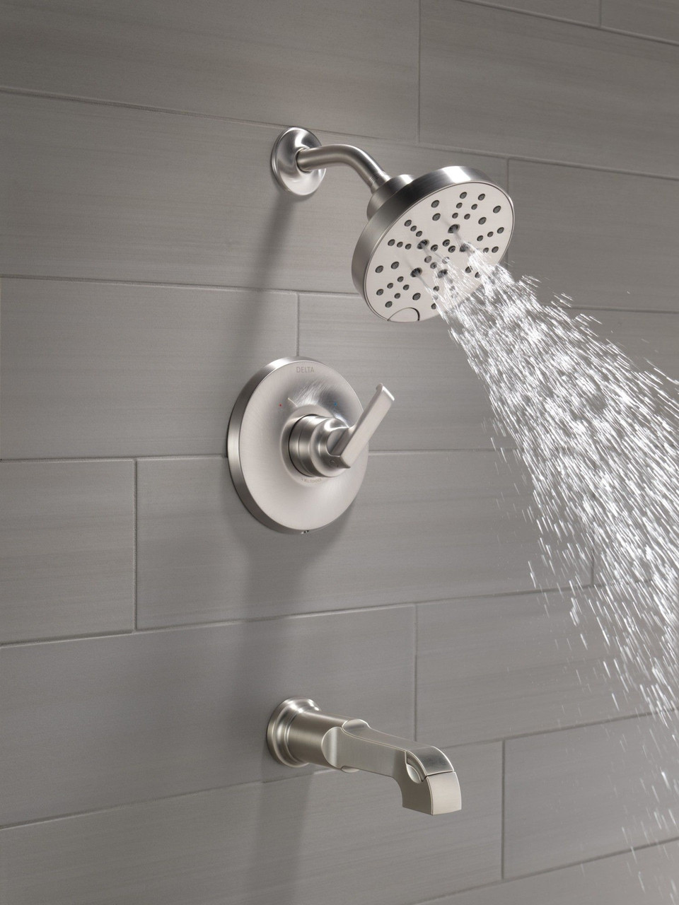 T14489-SS-PR Tetra Monitor 14 Series Tub & Shower Trim, Lumicoat Stainless