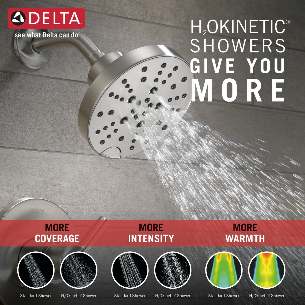 Delta 144749-SS Nicoli Monitor 14 Series H2Okinetic Tub and Shower, Stainless