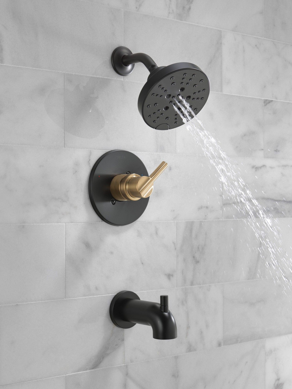 Delta 144749-GZ Nicoli Monitor 14 Series Tub and Shower, Matte Black Champagne Bronze