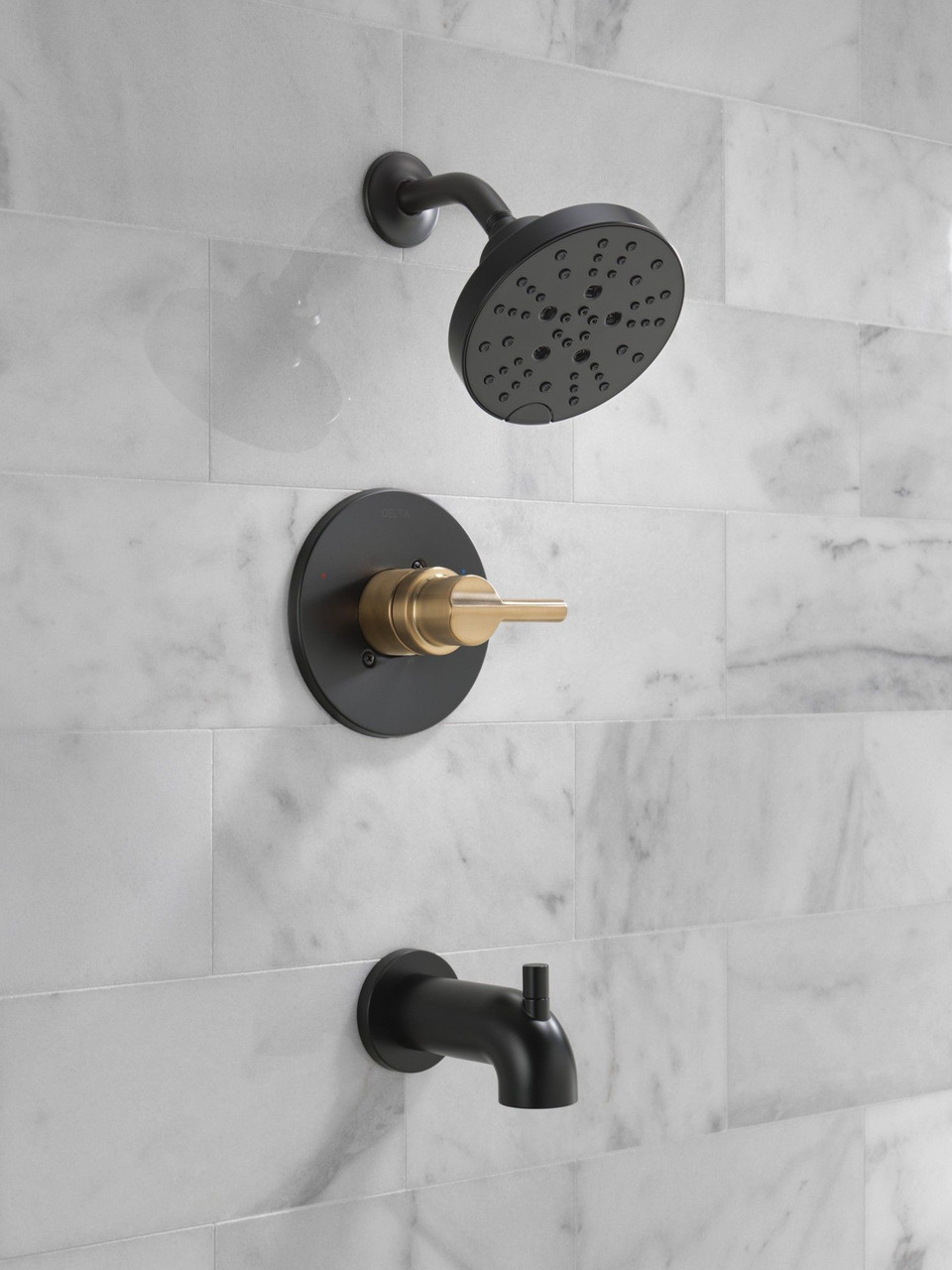 Delta 144749-GZ Nicoli Monitor 14 Series Tub and Shower, Matte Black Champagne Bronze