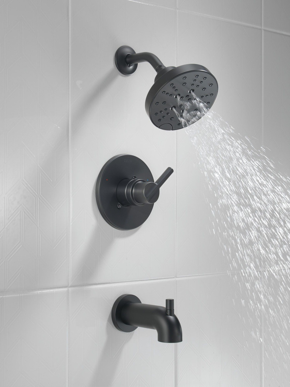 144749-BL Nicoli Monitor 14 Series H2Okinetic Tub and Shower, Matte Black