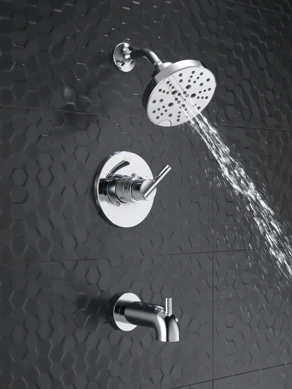 144749Delta Nicoli Monitor 14 Series H2Okinetic Tub and Shower, Chrome