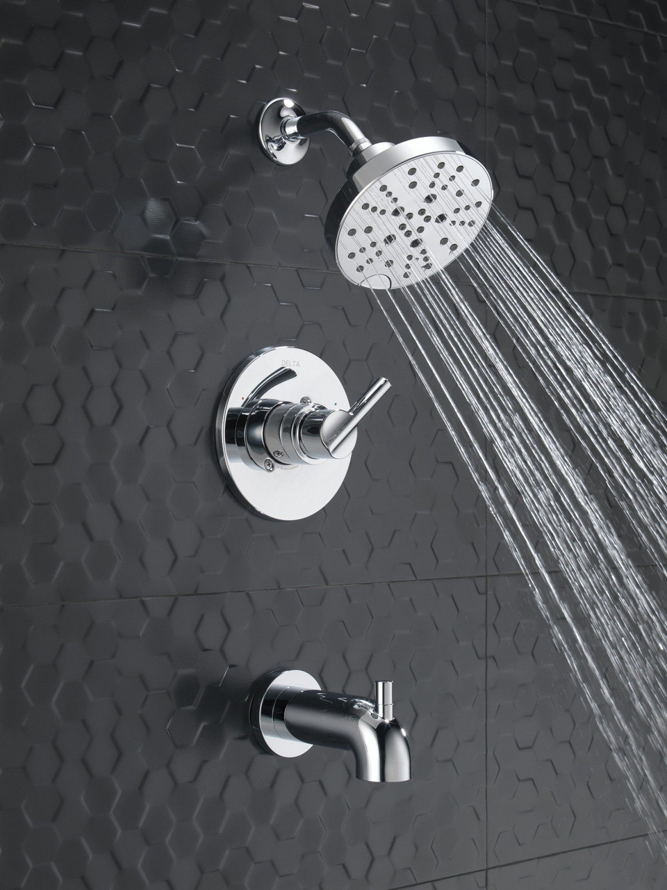 144749Delta Nicoli Monitor 14 Series H2Okinetic Tub and Shower, Chrome
