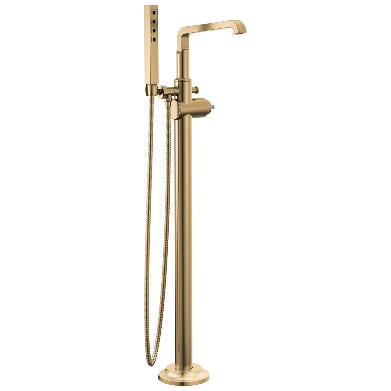T4789-CZ-PR-LHP-FL Tetra Delta Tetra Floor Mount Tub Filler Trim, Lumicoat Champagne Bronze