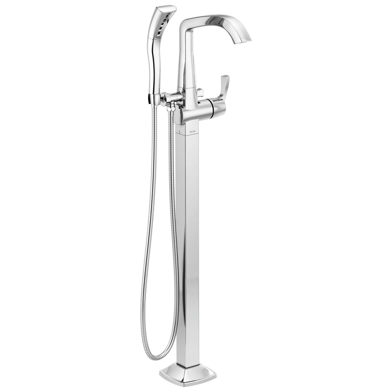 T4776-FL Stryke Delta Stryke Single Handle Floor Mount Tub Filler Trim, Chrome