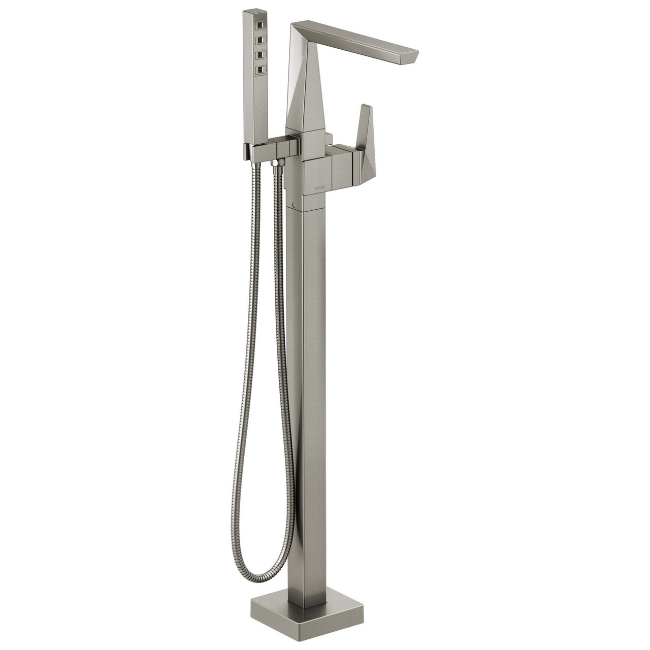 T4743-SS-PR-FL Trillian Delta Trillian Single Handle Floor Mount Tub Filler Trim, Lumicoat Stainless