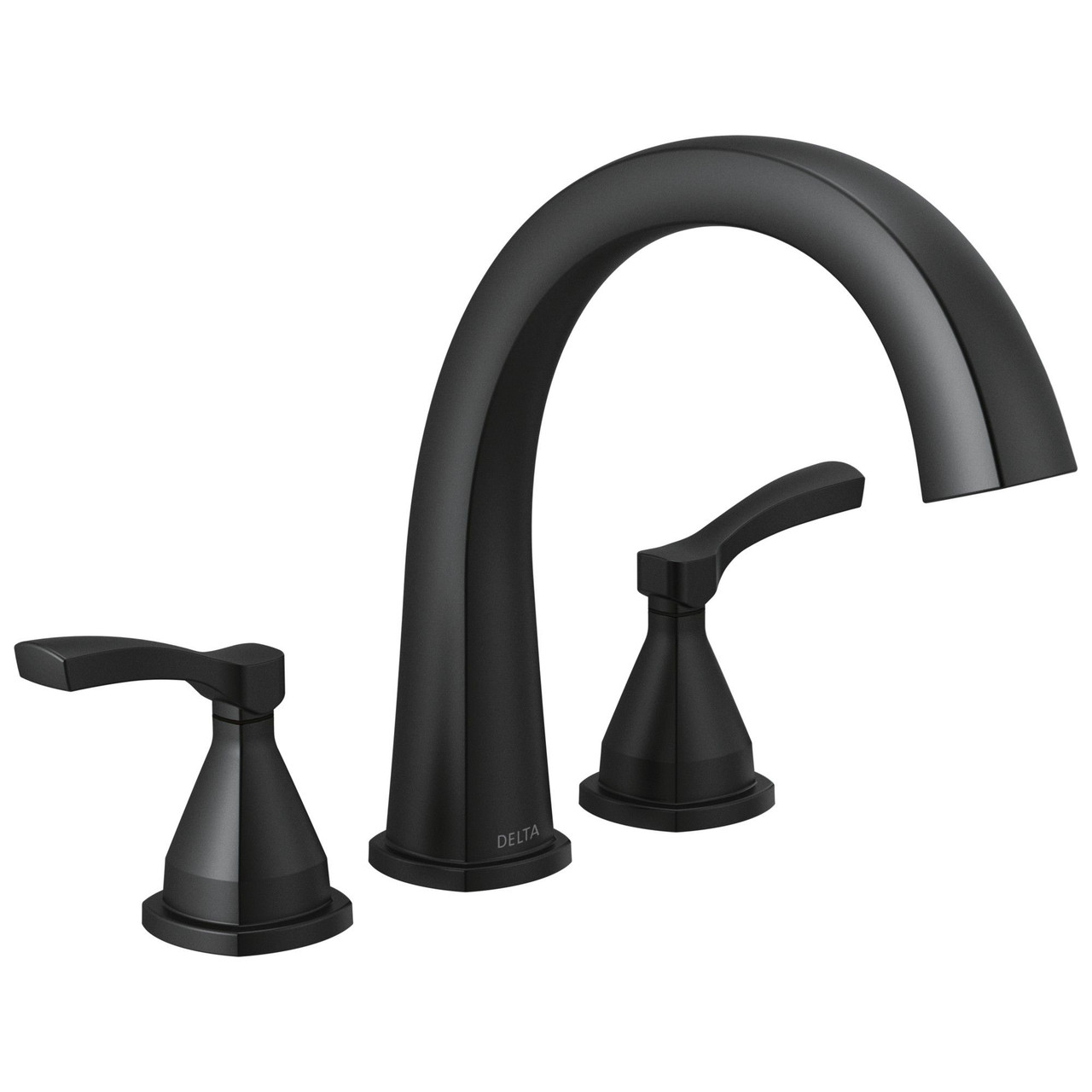 T2777-BL Stryke Delta Stryke Three Hole Roman Tub Trim, Matte Black