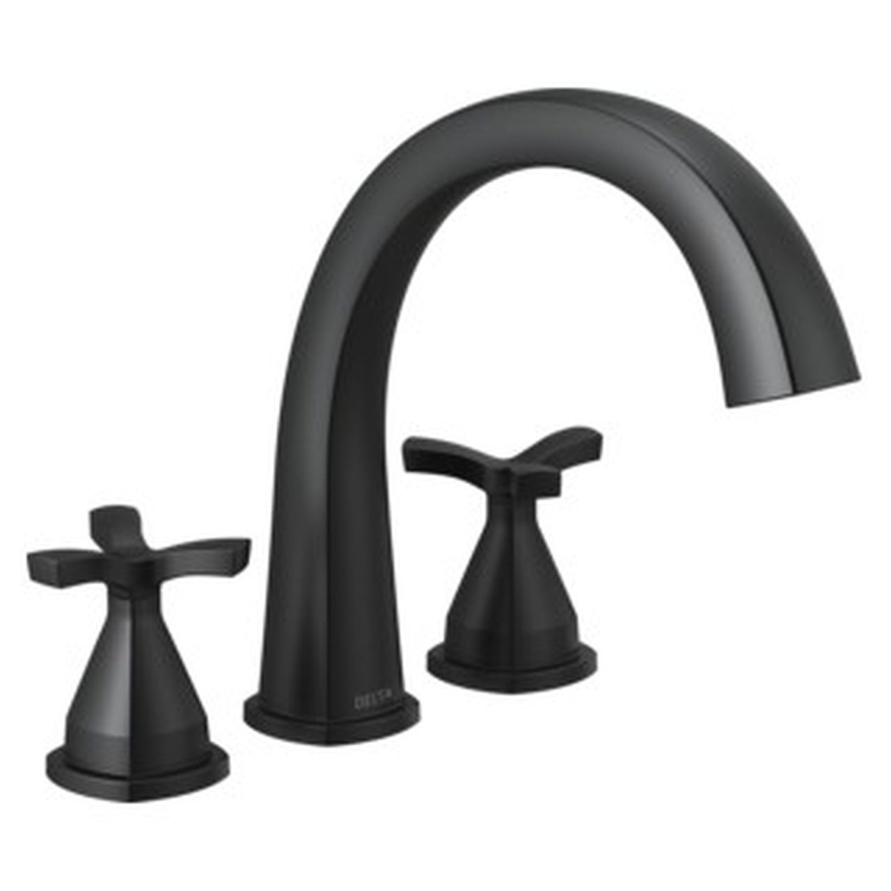 T27776-BL Stryke Delta Stryke Three Hole Roman Tub Trim, Matte Black
