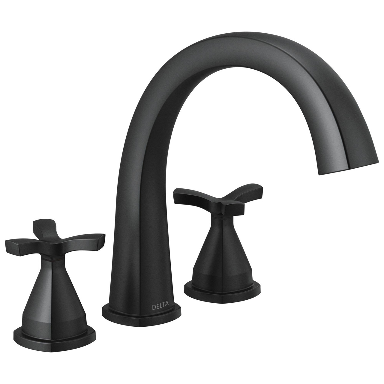 T27776-BL Stryke Delta Stryke Three Hole Roman Tub Trim, Matte Black