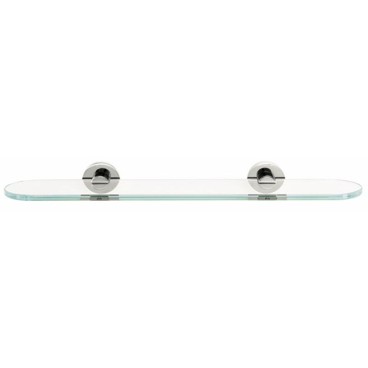 Alno Contemporary I A8350-18-PN 18-in Glass Shelf with Brackets Modern in Polished Nickel