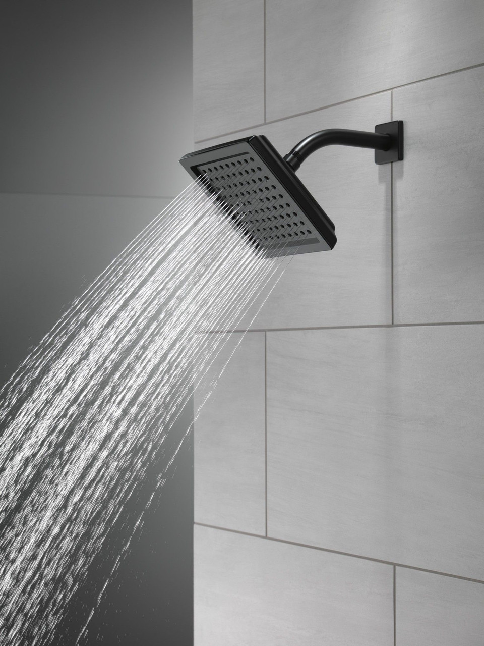 RP62283BL Universal Showering Components Single-Setting Raincan Shower Head, Matte Black