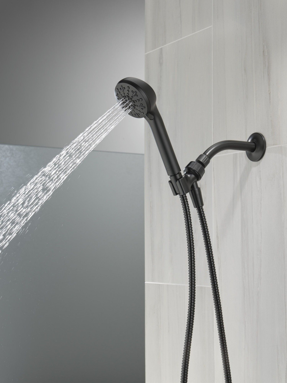 75413BL Universal Showering Components 4-Setting Hand Shower, Matte Black