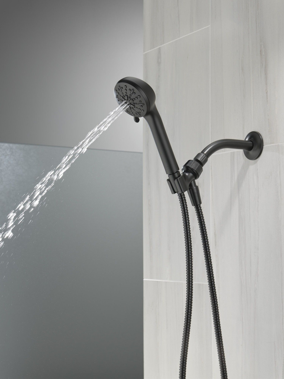 75413BL Universal Showering Components 4-Setting Hand Shower, Matte Black
