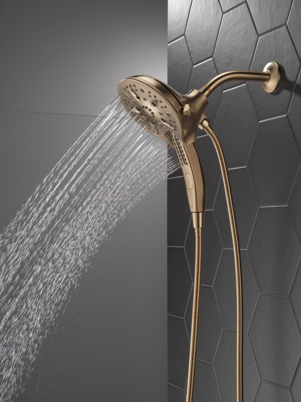 58620-CZ-PR-PK Universal Showering Components H2Okinetic In2ition 5-Setting Two-In-One Shower, Lumicoat Champagne Bronze