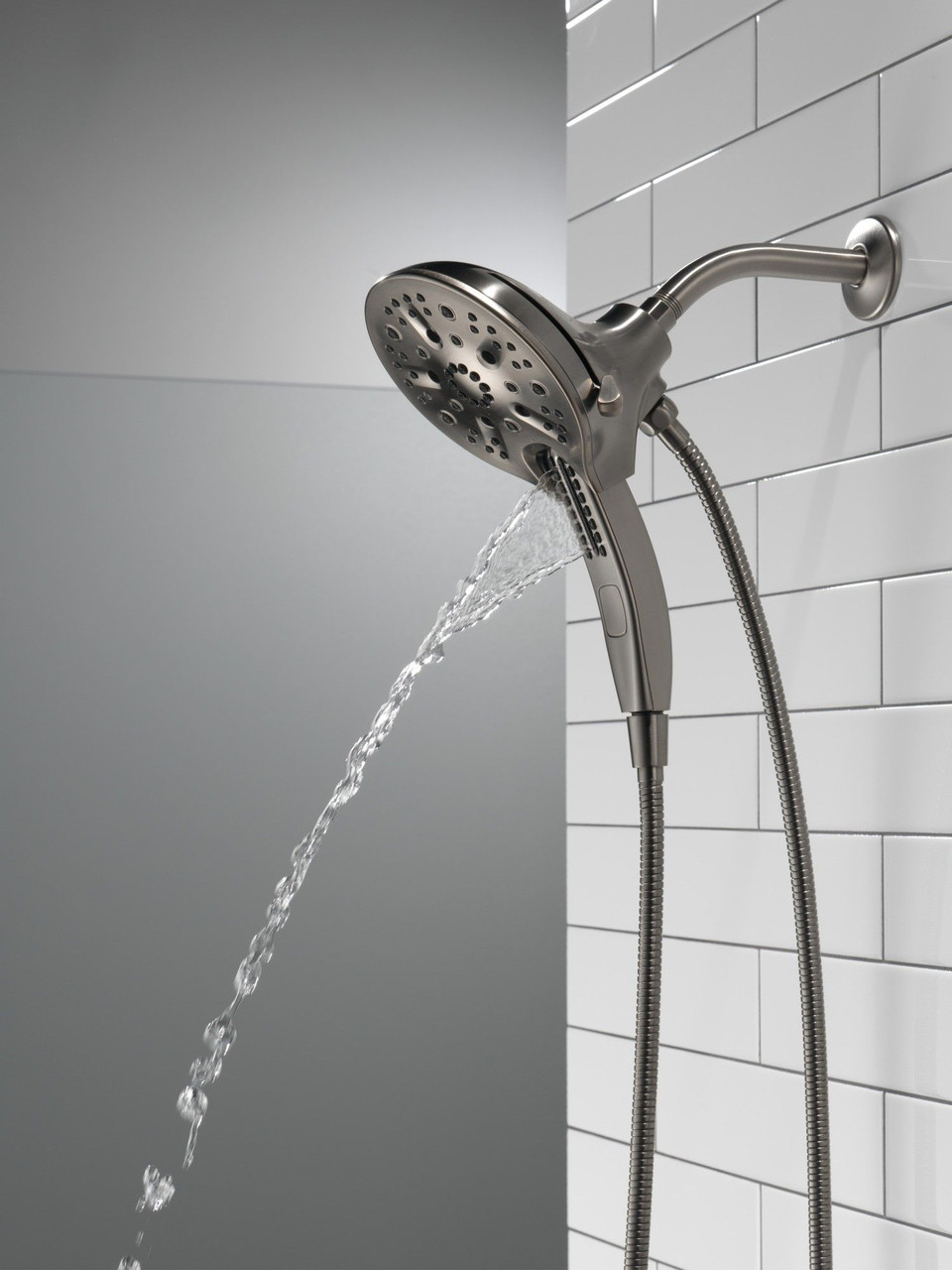 58620-KS-PR-PK Universal Showering Components H2Okinetic In2ition 5-Setting Two-In-One Shower, Lumicoat Black Stainless