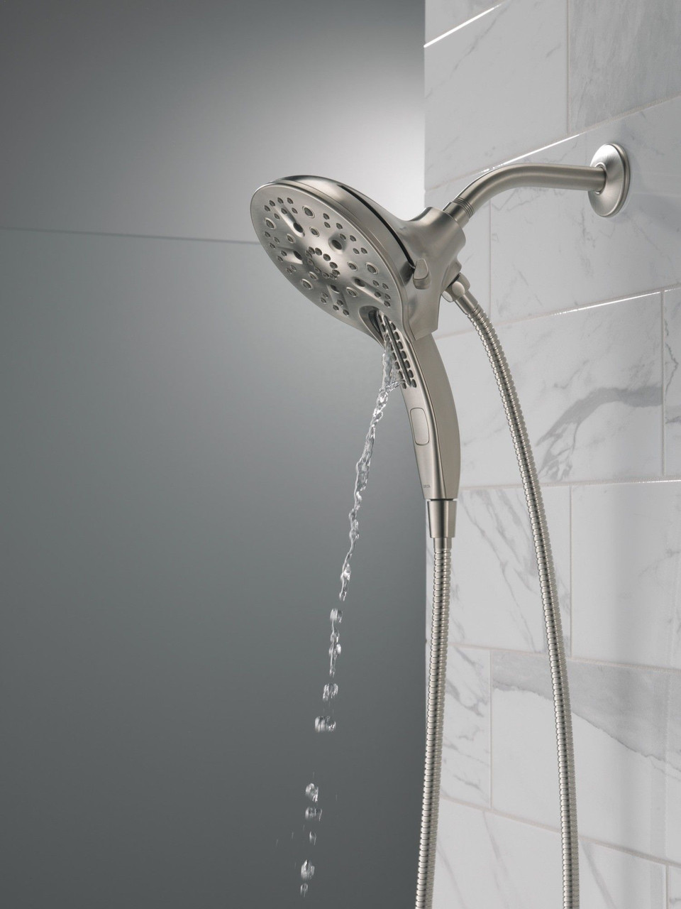 58620-SS-PR25-PK Universal Showering Components H2Okinetic In2ition 5-Setting Two-In-One Shower, Lumicoat Stainless