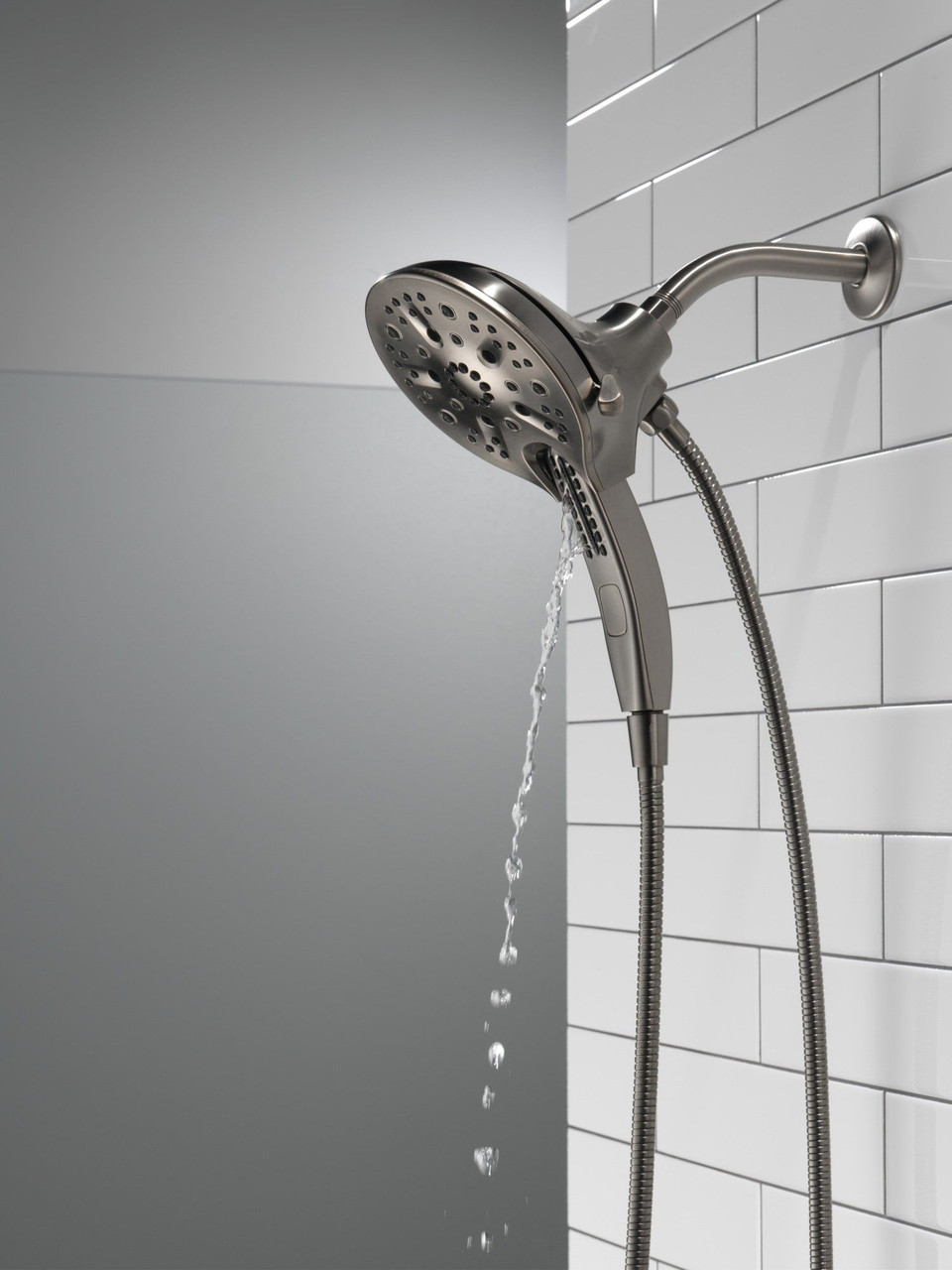 58620-KS-PR25-PK Universal Showering Components H2Okinetic In2ition 5-Setting Two-In-One Shower, Lumicoat Black Stainless