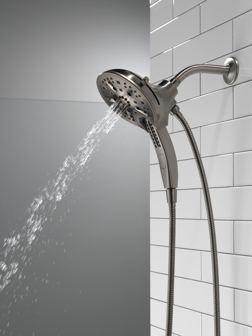 58620-KS-PR25-PK Universal Showering Components H2Okinetic In2ition 5-Setting Two-In-One Shower, Lumicoat Black Stainless