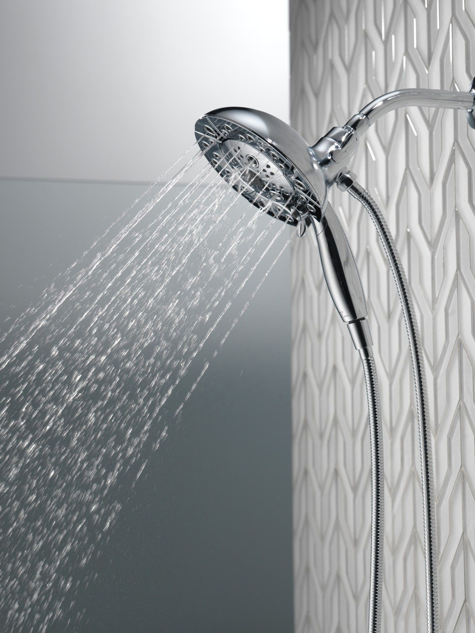Delta 58480-PR25-PK Universal Showering Components H2Okinetic In2ition 5-Setting Two-In-One Shower, Lumicoat Chrome