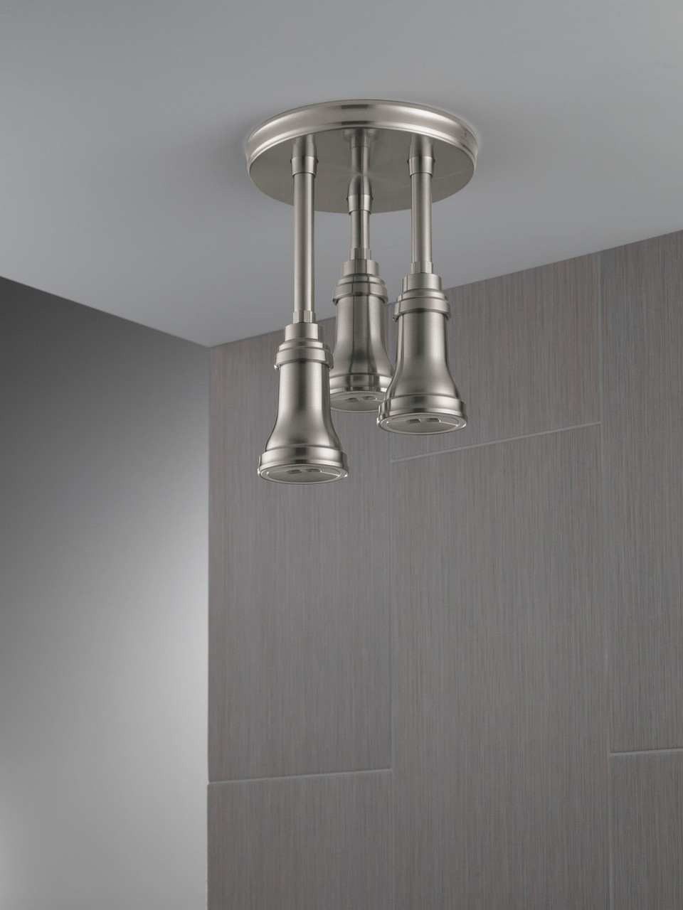 Delta 57190-SS25-L Universal Showering Components H2Okinetic Pendant Raincan Shower Head with LED Light, Stainless
