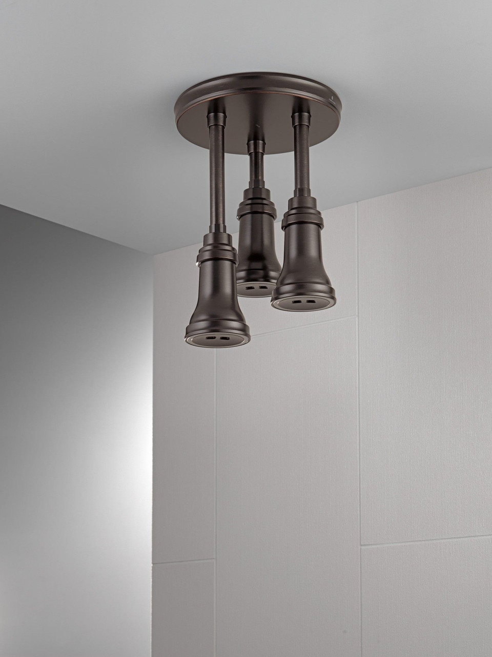 Delta 57190-RB25-L Universal Showering Components H2Okinetic Pendant Raincan Shower Head with LED Light, Venetian Bronze