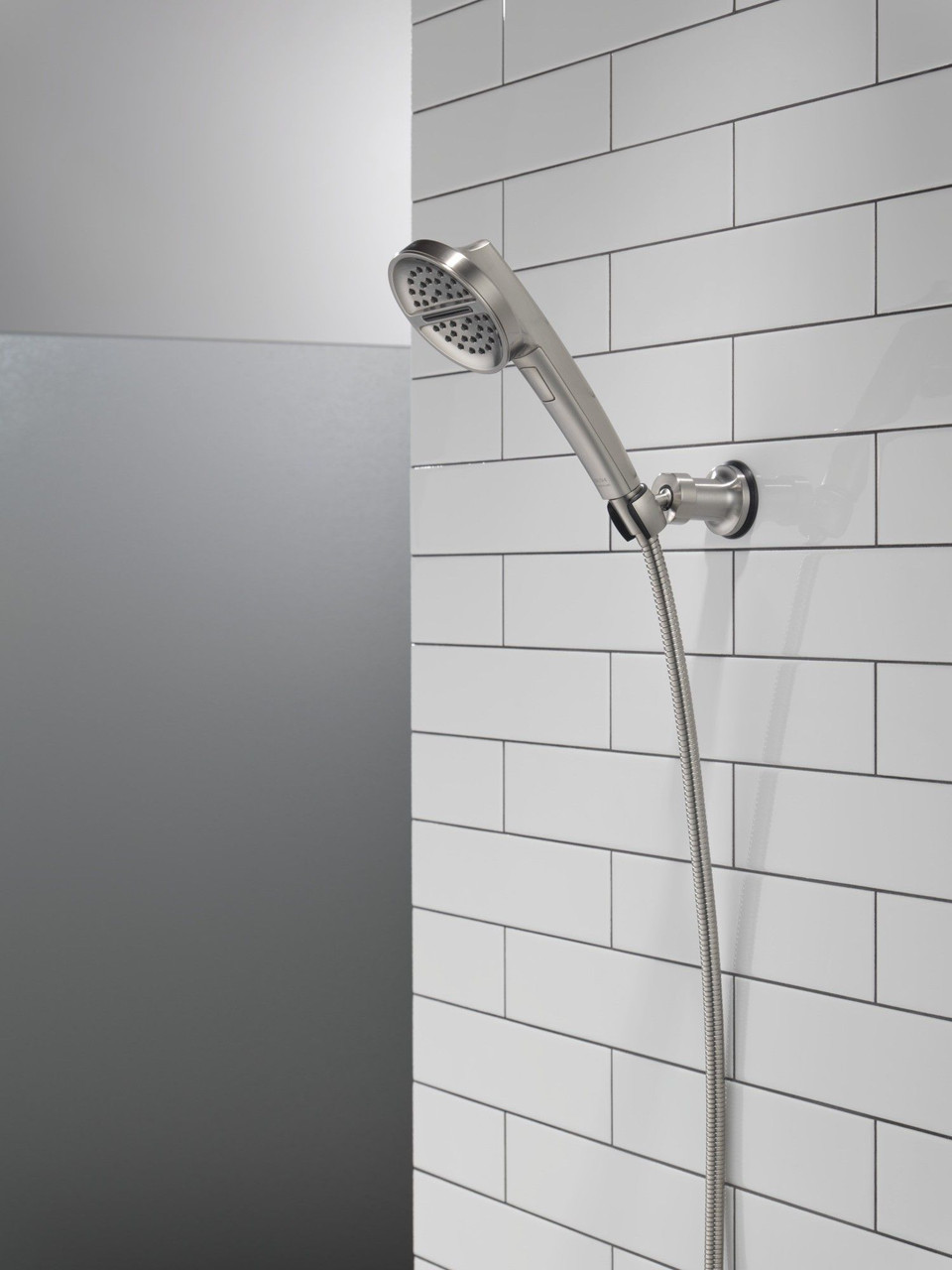 55386-SS-PR Universal Showering Components 3-Setting Wall Mount Handshower, Lumicoat Stainless