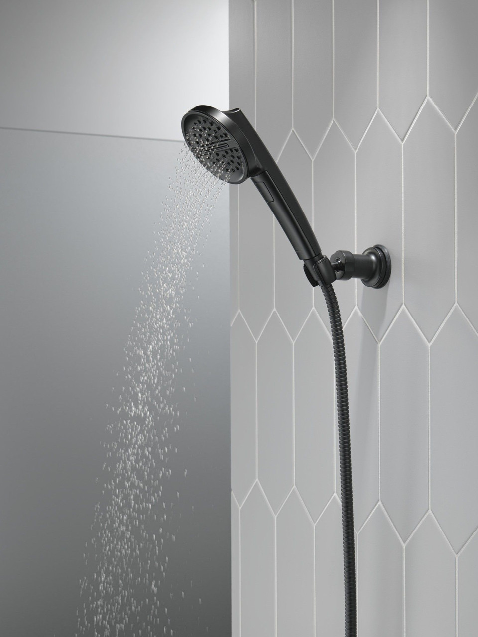 Delta 55386-BL Universal Showering Components 3-Setting Wall Mount Handshower, Matte Black