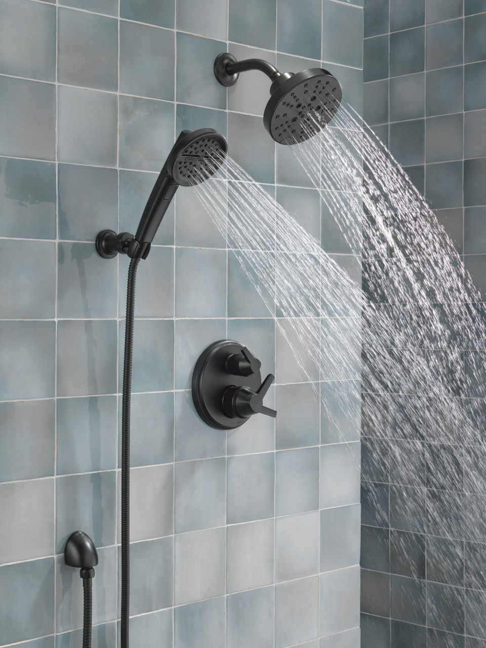 Delta 55386-BL Universal Showering Components 3-Setting Wall Mount Handshower, Matte Black