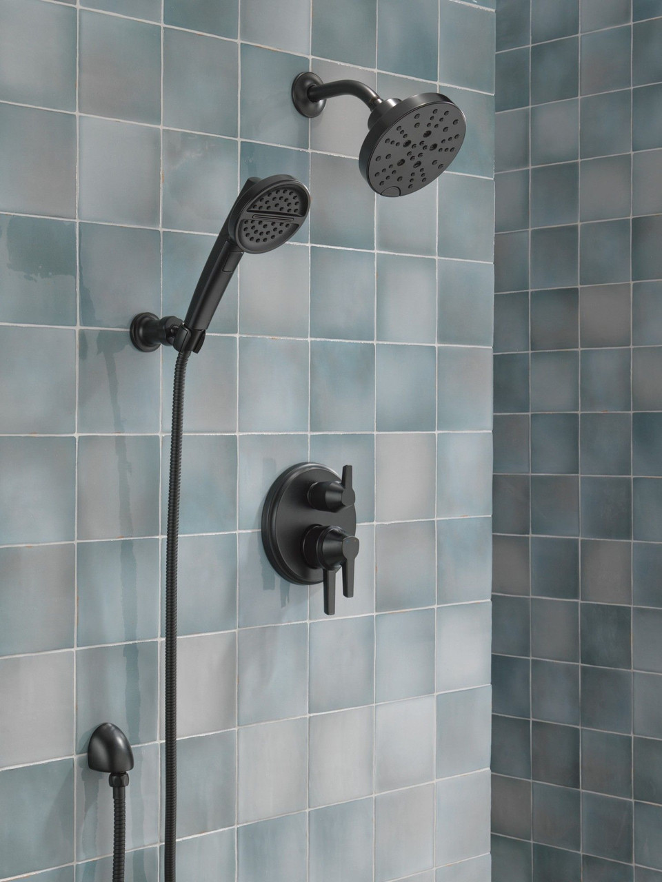 55386-BL Universal Showering Components 3-Setting Wall Mount Handshower, Matte Black