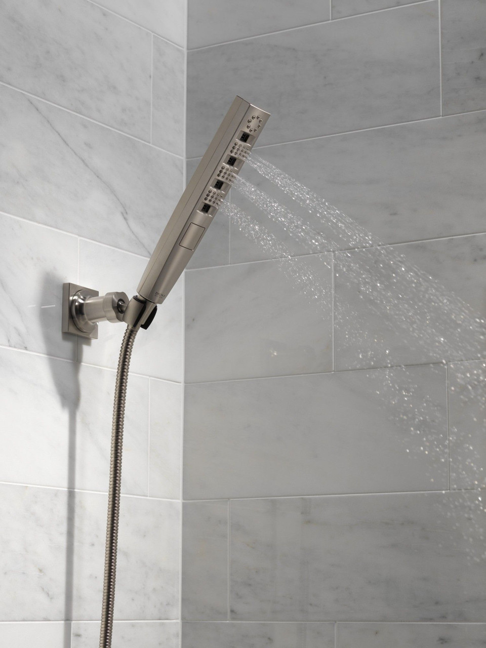 Delta 55140-SS-PR Universal Showering Components H2OKinetic Hand Shower 1.75 GPM Wall-Mount 4S, Lumicoat Stainless