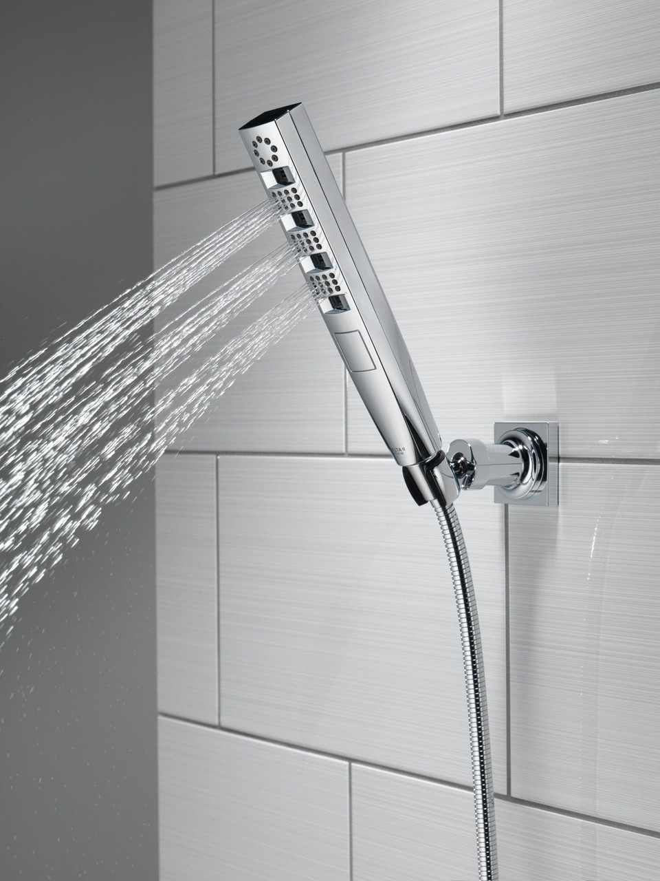 Delta 55140-PR Universal Showering Components H2OKinetic Hand Shower 1.75 GPM Wall-Mount 4S, Lumicoat Chrome