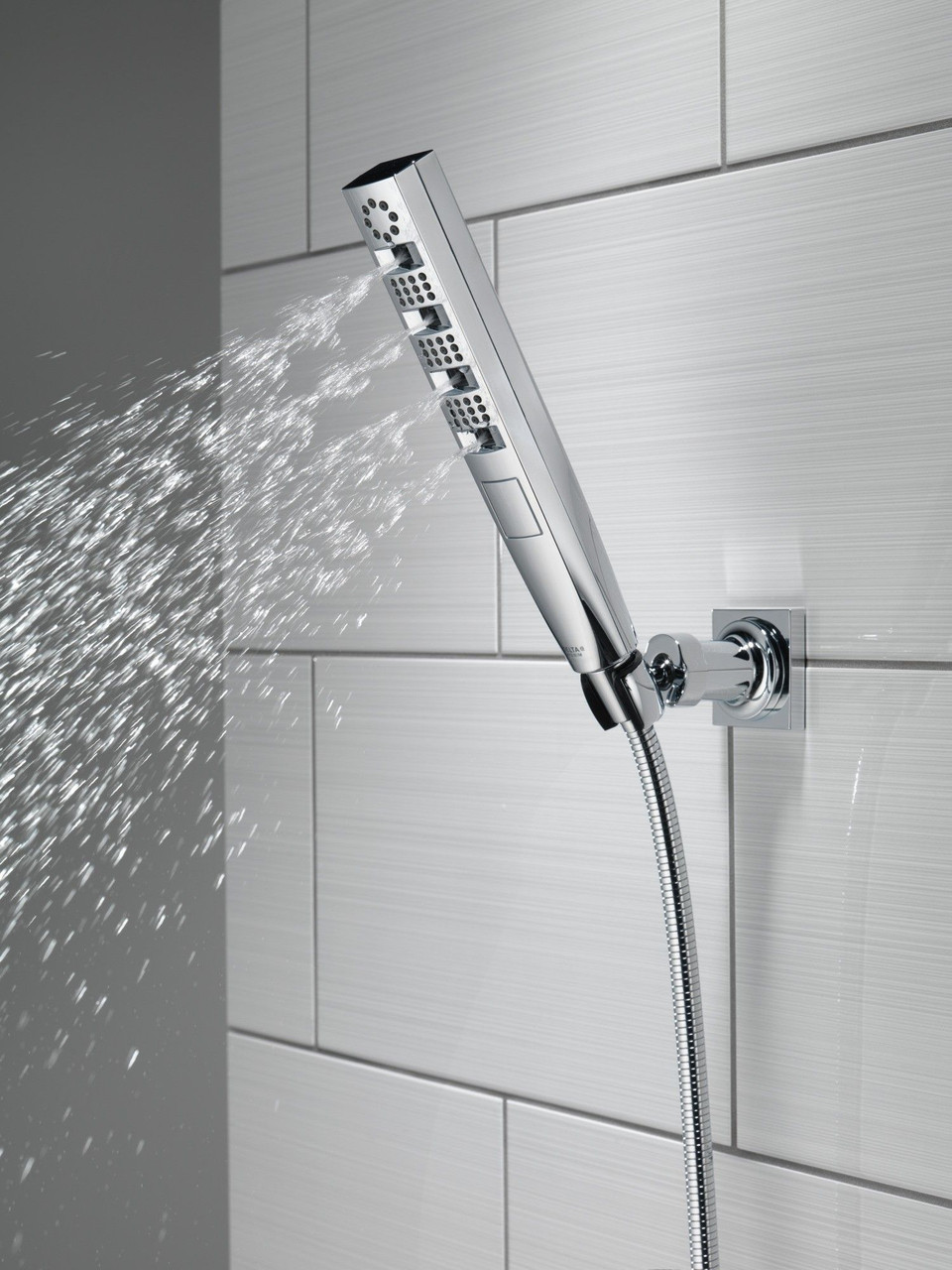 Delta 55140-PR Universal Showering Components H2OKinetic Hand Shower 1.75 GPM Wall-Mount 4S, Lumicoat Chrome