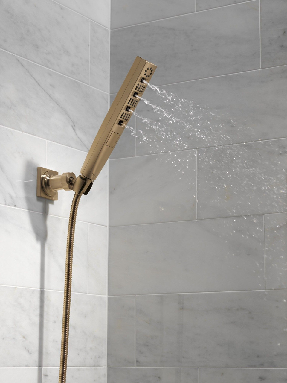 Delta 55140-CZ-PR Universal Showering Components H2OKinetic Hand Shower 1.75 GPM Wall-Mount 4S, Lumicoat Champagne Bronze