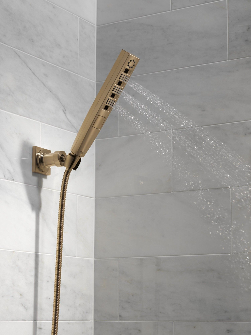 Delta 55140-CZ-PR Universal Showering Components H2OKinetic Hand Shower 1.75 GPM Wall-Mount 4S, Lumicoat Champagne Bronze