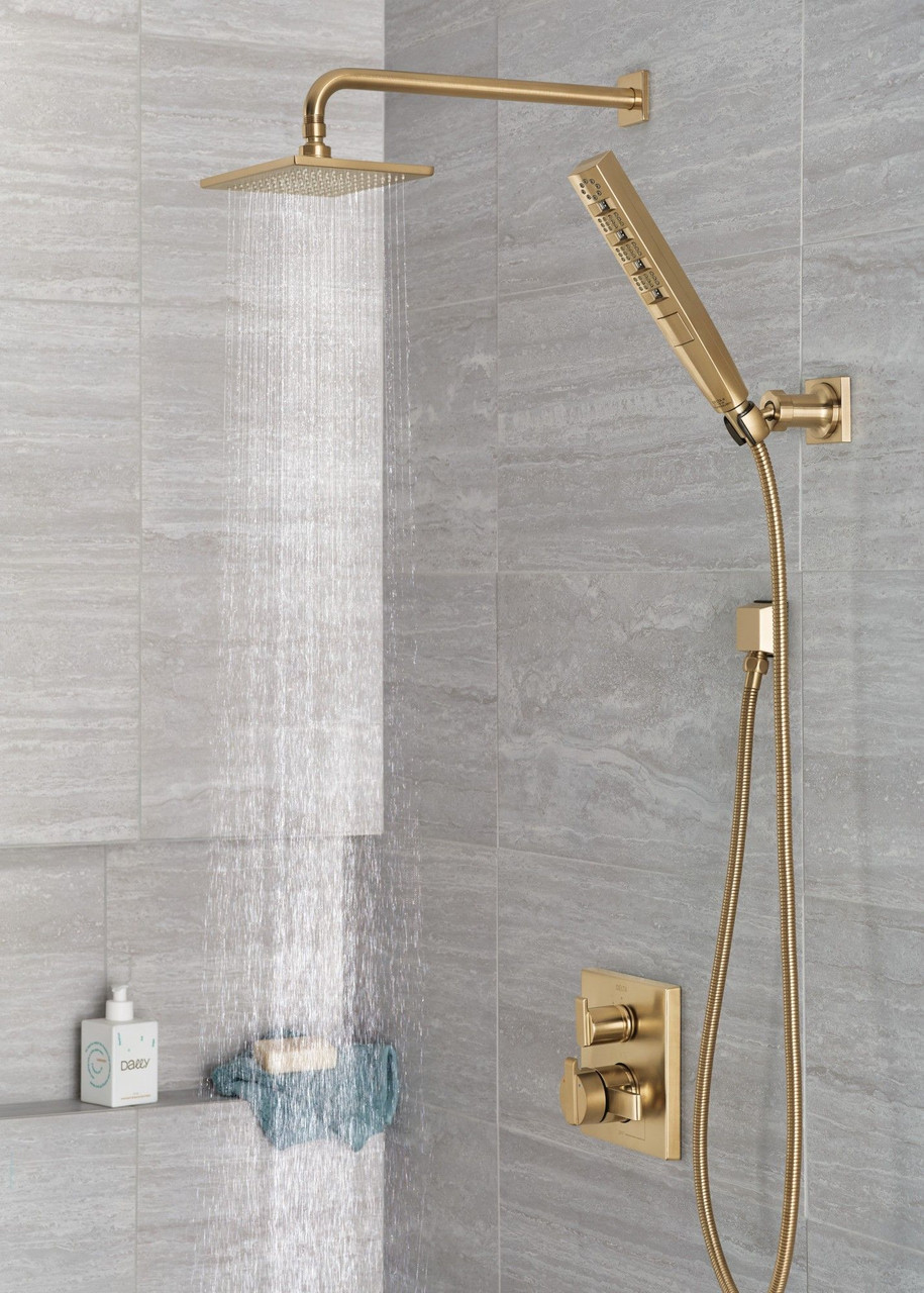 55140-CZ-PR Universal Showering Components H2OKinetic Hand Shower 1.75 GPM Wall-Mount 4S, Lumicoat Champagne Bronze