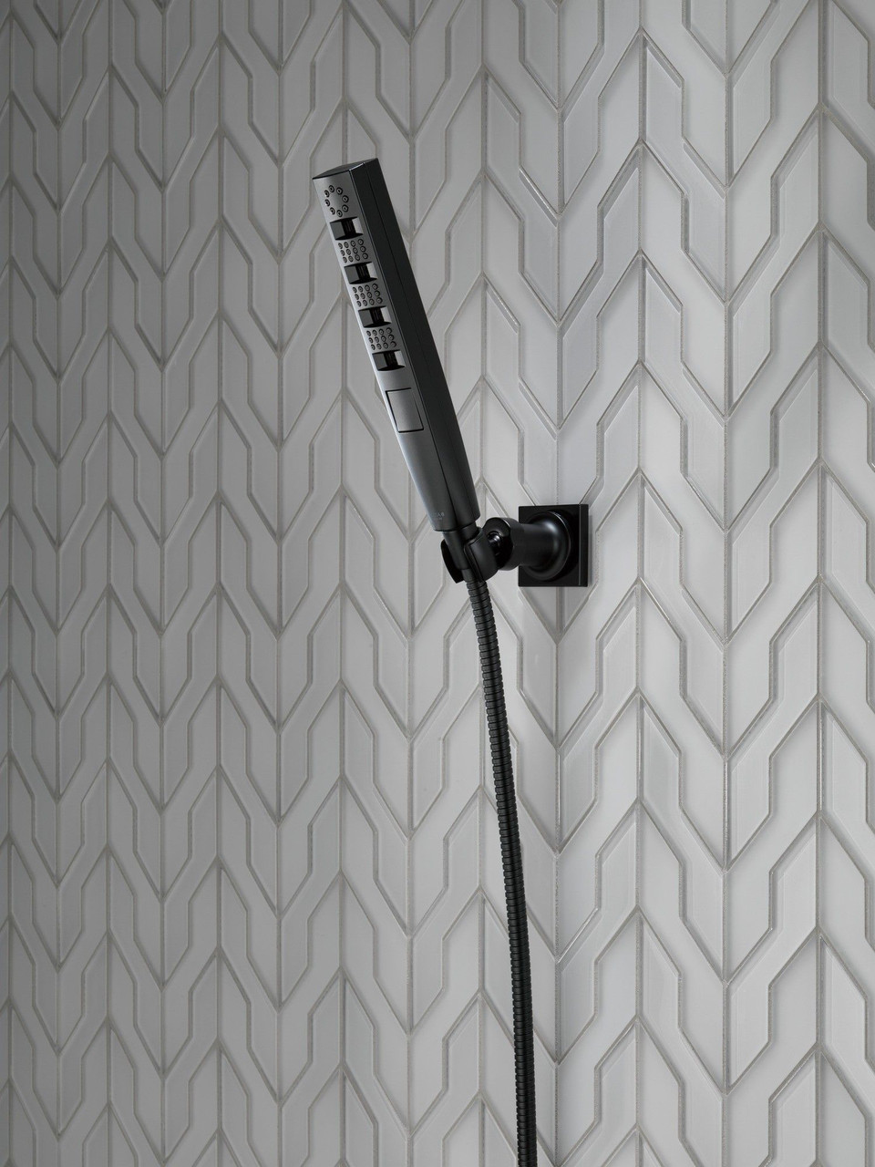 Delta 55140-BL Universal Showering Components H2Okinetic 4-Setting Wall Mount Hand Shower, Matte Black