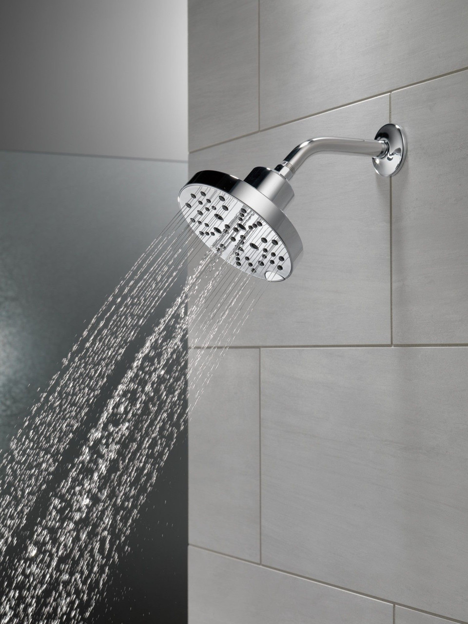 Delta 52668-PR Universal Showering Components 5-Setting H2OKinetic Round Cont Raincan, Lumicoat Chrome