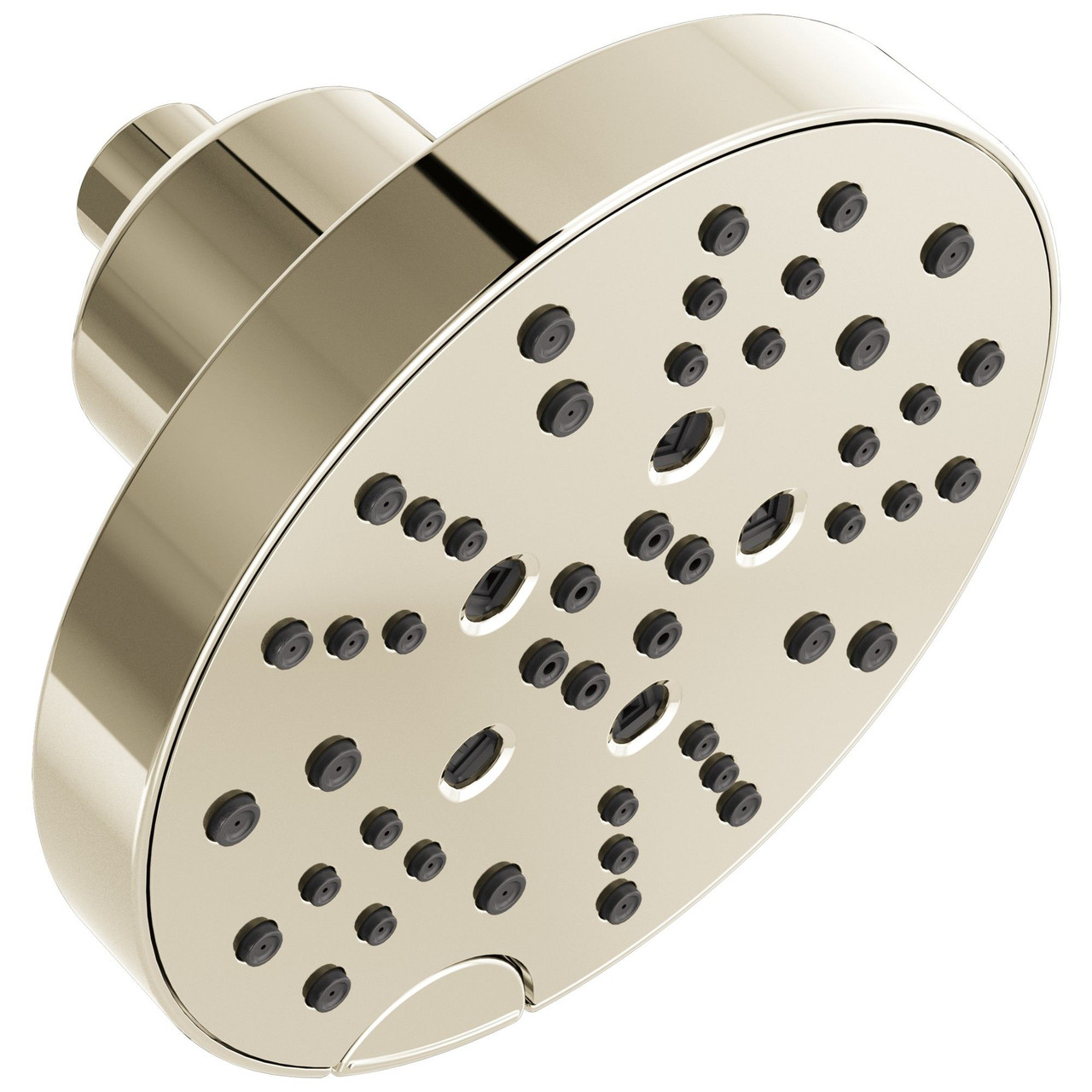 52668-PN-PR Universal Showering Components H2Okinetic 5-Setting Contempoary Round Raincan Shower Head, Lumicoat Polished Nickel