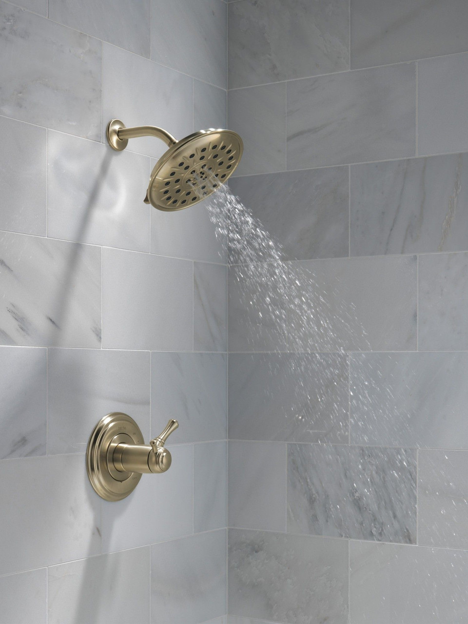 Delta 52487-CZ-PR Universal Showering Components H2Okinetic 4-Setting Shower Head with Ultrasoak, Lumicoat Champagne Bronze