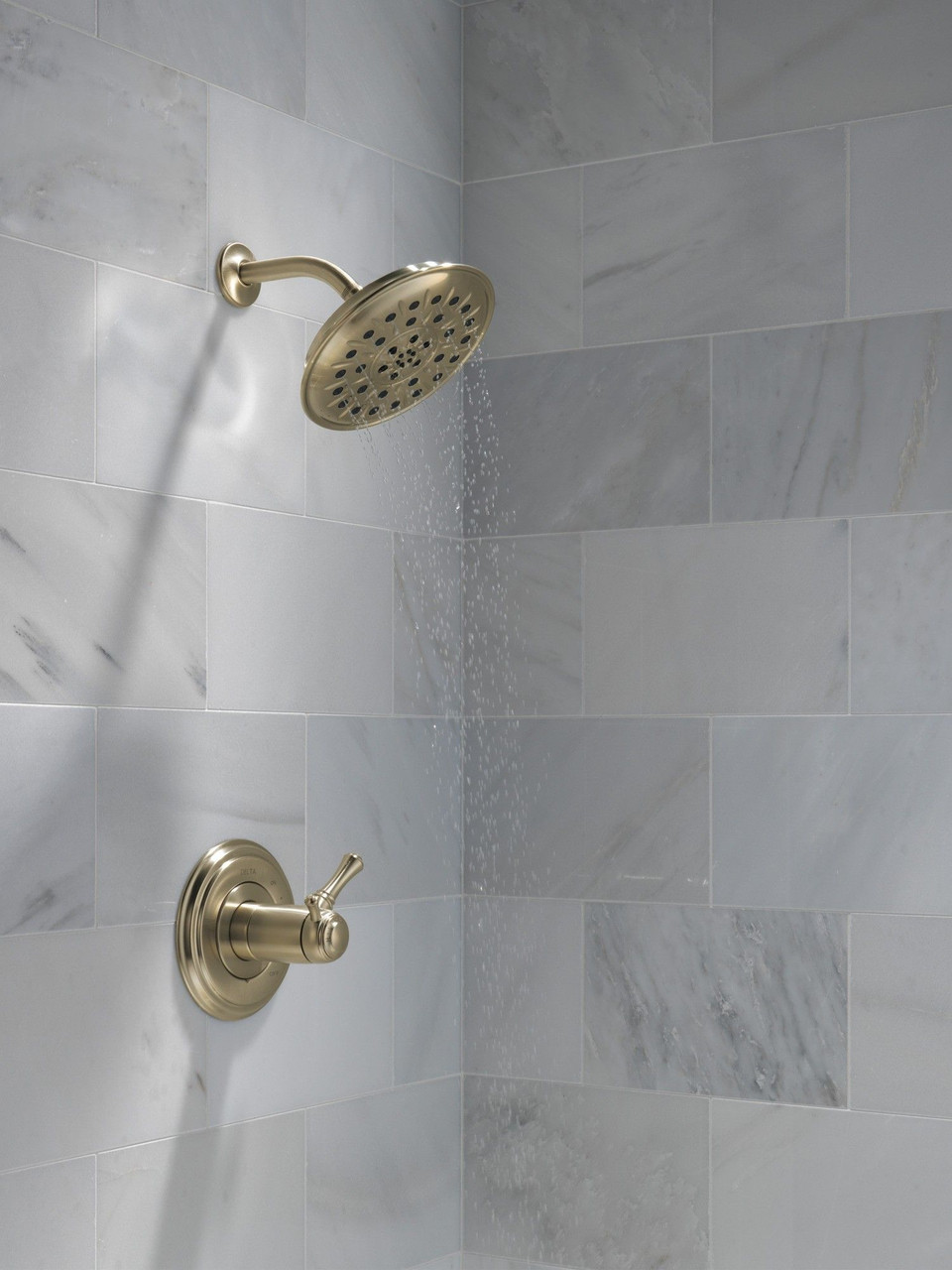 Delta 52487-CZ-PR Universal Showering Components H2Okinetic 4-Setting Shower Head with Ultrasoak, Lumicoat Champagne Bronze
