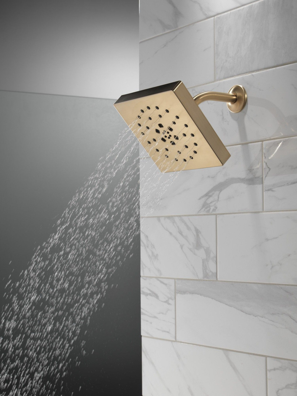 Delta 52484-CZ-PR Universal Showering Components H2Okinetic 4-Setting Shower Head with Ultrasoak, Lumicoat Champagne Bronze