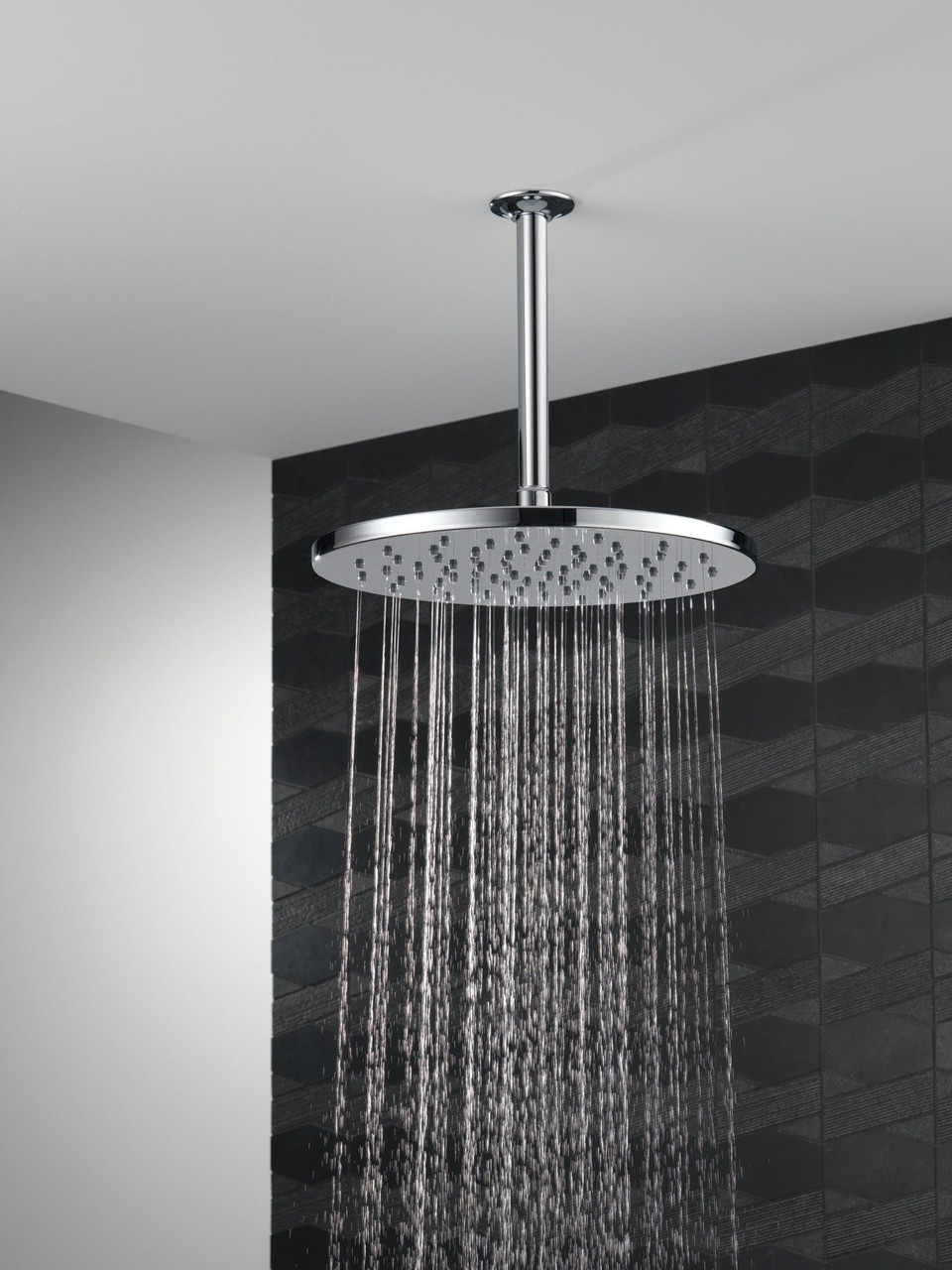 52158-PR Universal Showering Components Single-Setting Metal Raincan Shower Head, Lumicoat Chrome