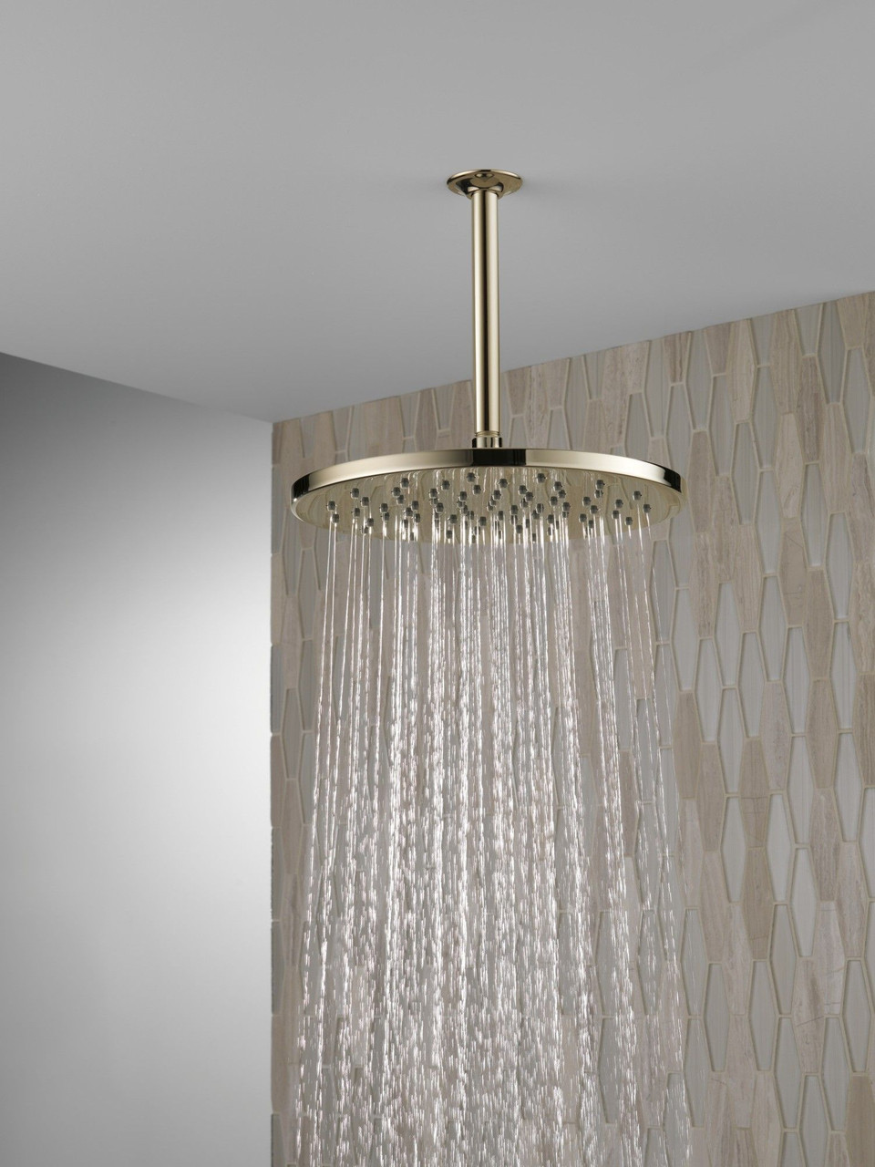 52158-PN-PR Universal Showering Components Single-Setting Metal Raincan Shower Head, Lumicoat Polished Nickel